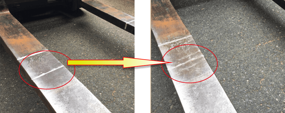 フォークにペンキで目印